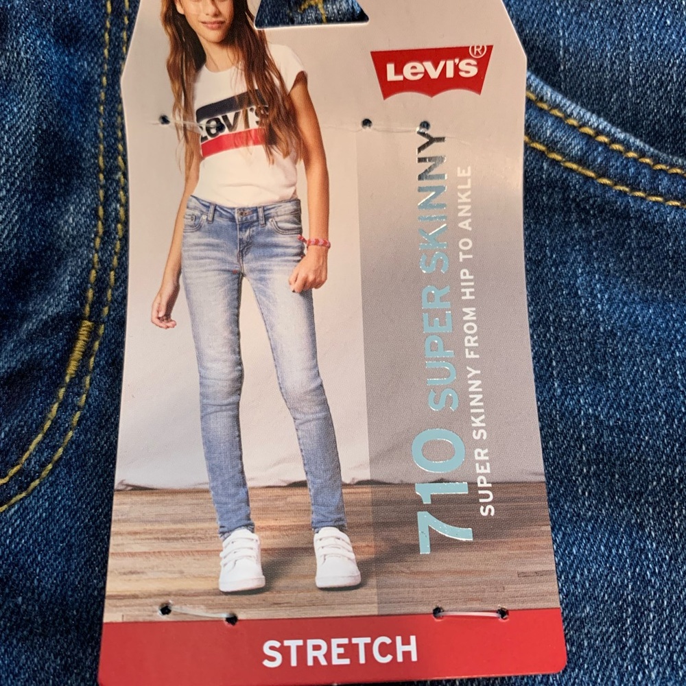 Levi’s 710 Super Skinny Stretch Adjustable Waist Girl New 12 Regular New - Picture 3 of 5